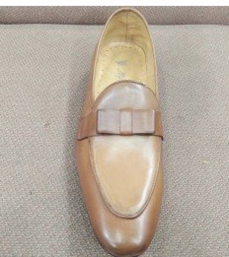 "Milli All Leather Classic & Fashionable Shoes For Men -Beige -6 to 11 "
