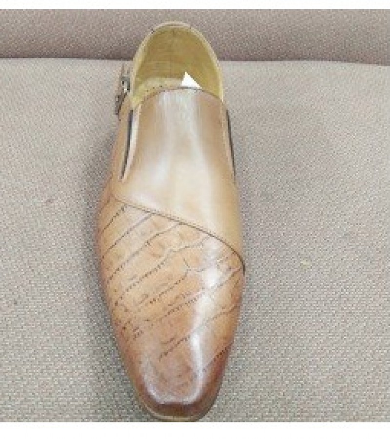 Milli All Leather Elegant & Fashionable Shoes For Men -Beige -6 to 11
