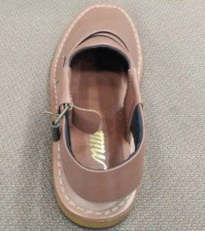 Milli Shoes All Leather Peshawari Chappal For Men -Brown -6 to 11