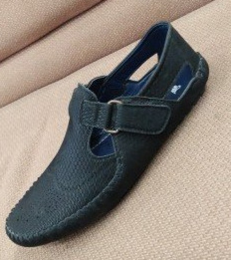 Milli Shoes All Season Comfortable Leather Sandals For Men -Black -6 to 11