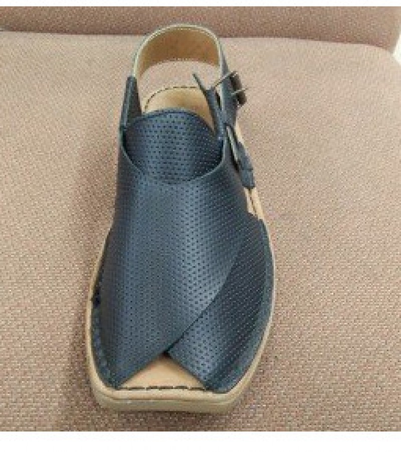 Milli Shoes Fashionable Leather Peshawari Chappal For Men - Black - 6 to 11