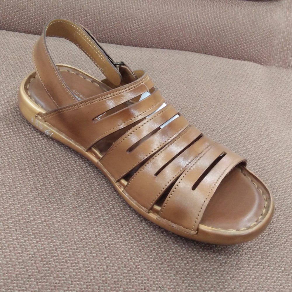 Milli Shoes Leather Sandals For Men - Beige - 6 to 11