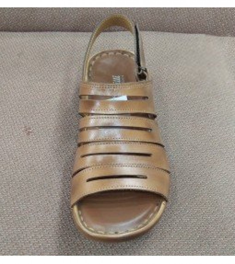 Milli Shoes Leather Sandals For Men - Beige - 6 to 11