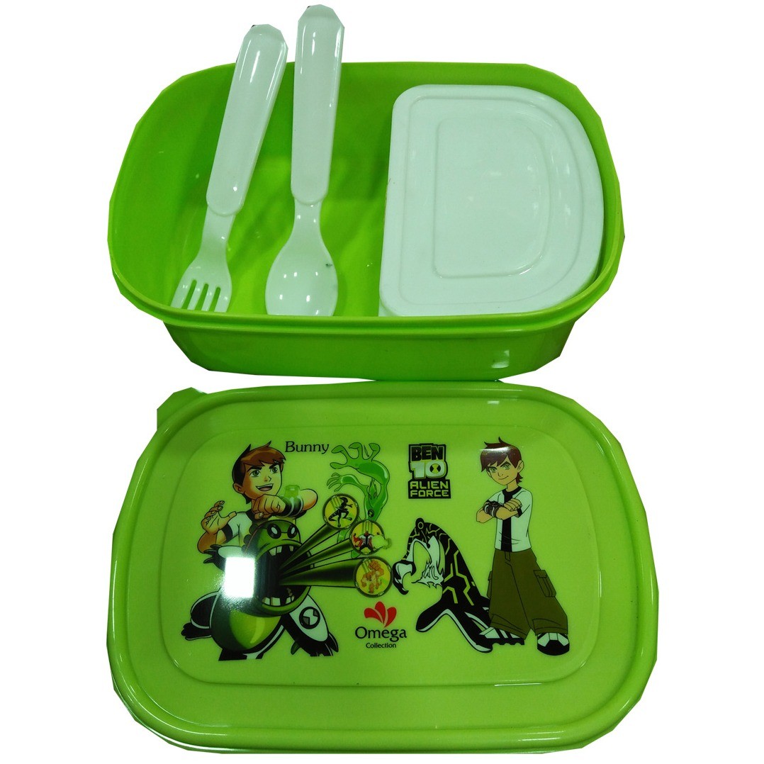 Omega Ben10 Bunny Themed Lunch box for Kids - Green