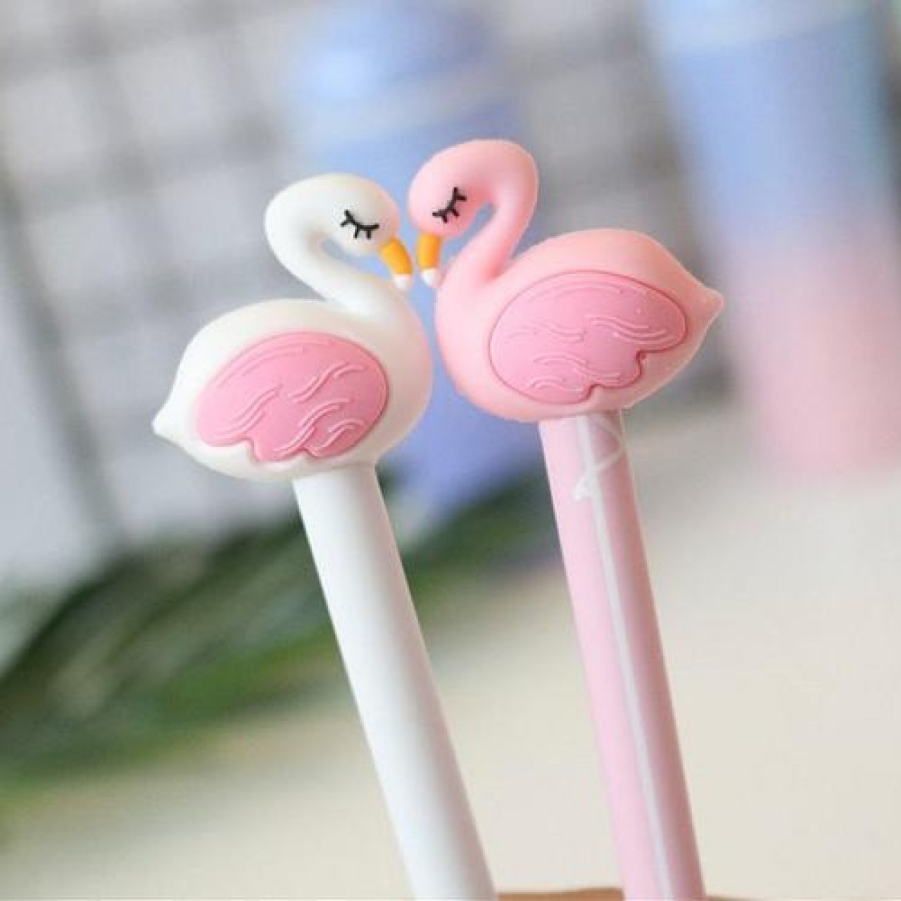 Pack Of 2 Cute Flamingo Swan Gel Pen