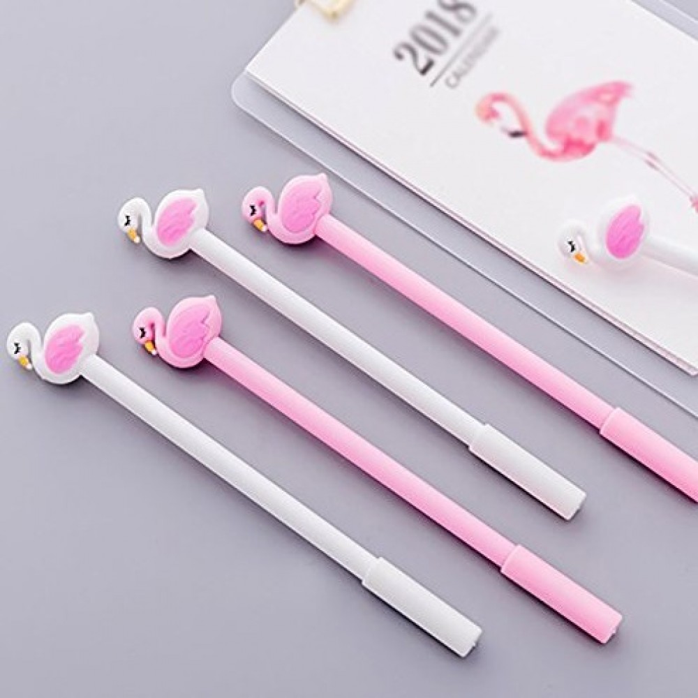Pack Of 2 Cute Flamingo Swan Gel Pen