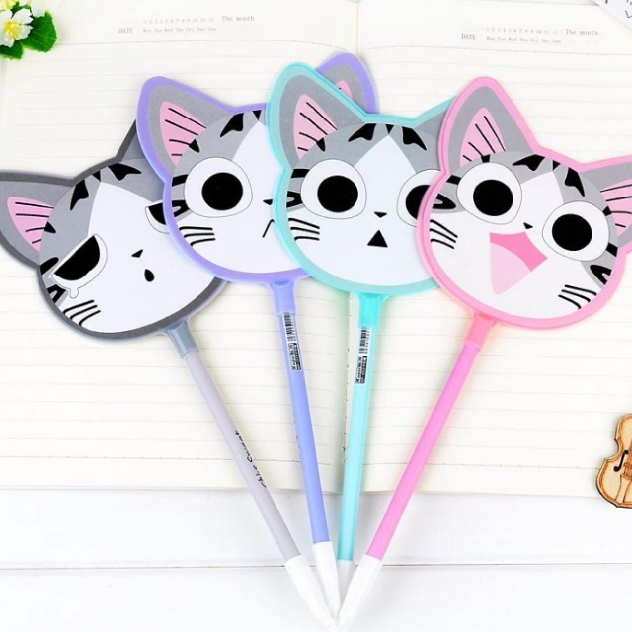 Pack of 4 Cute Cat Fan design Gel Pen