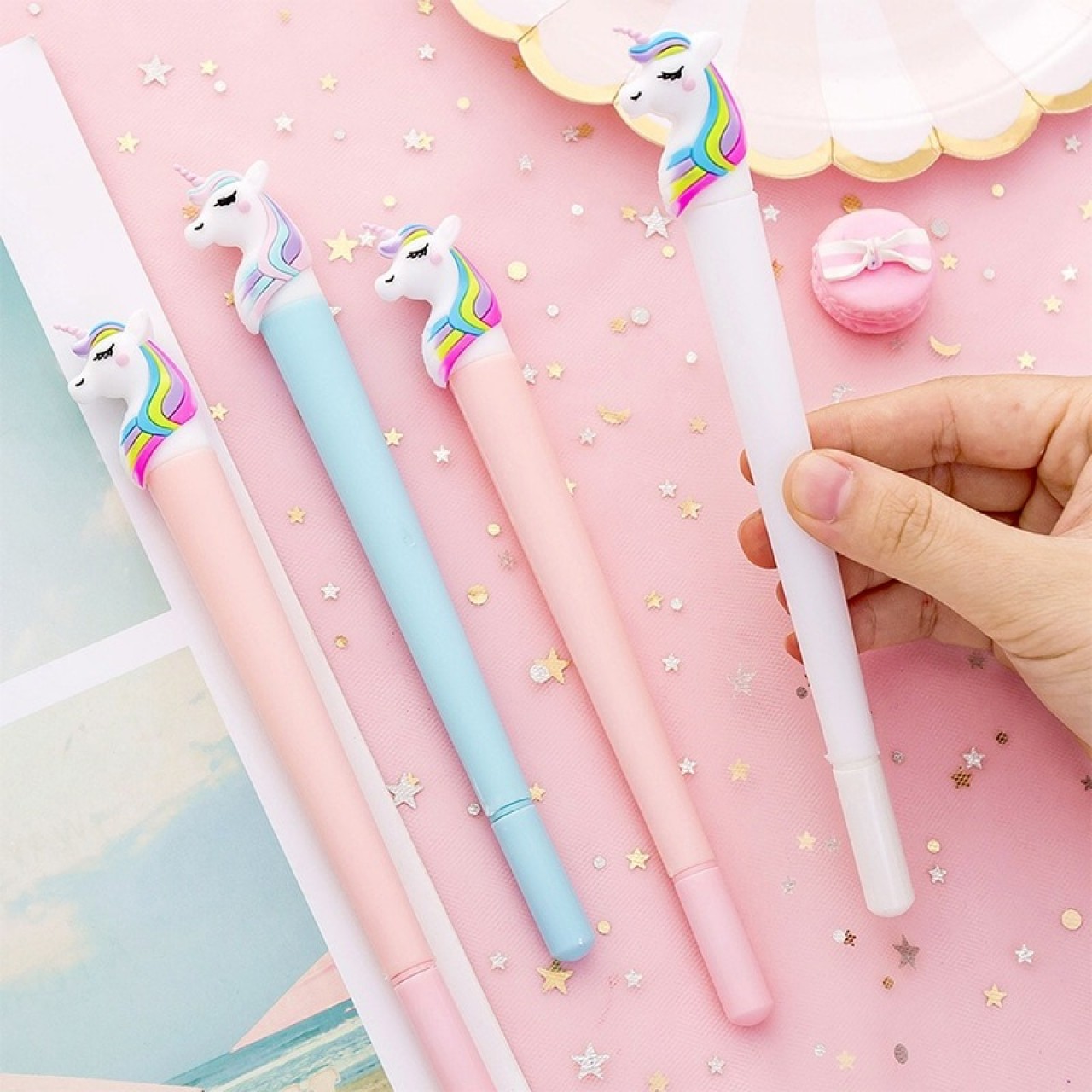 Pack of 4 Cute Rainbow unicorn Gel Pen