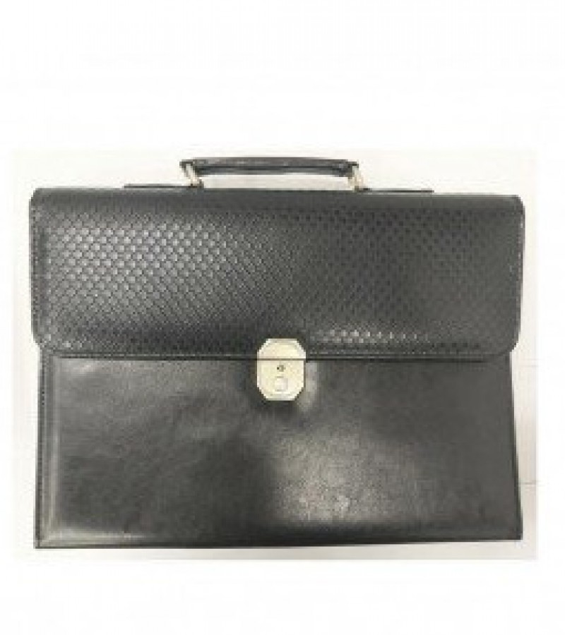 Rexine Black Office Bag - OB-298T