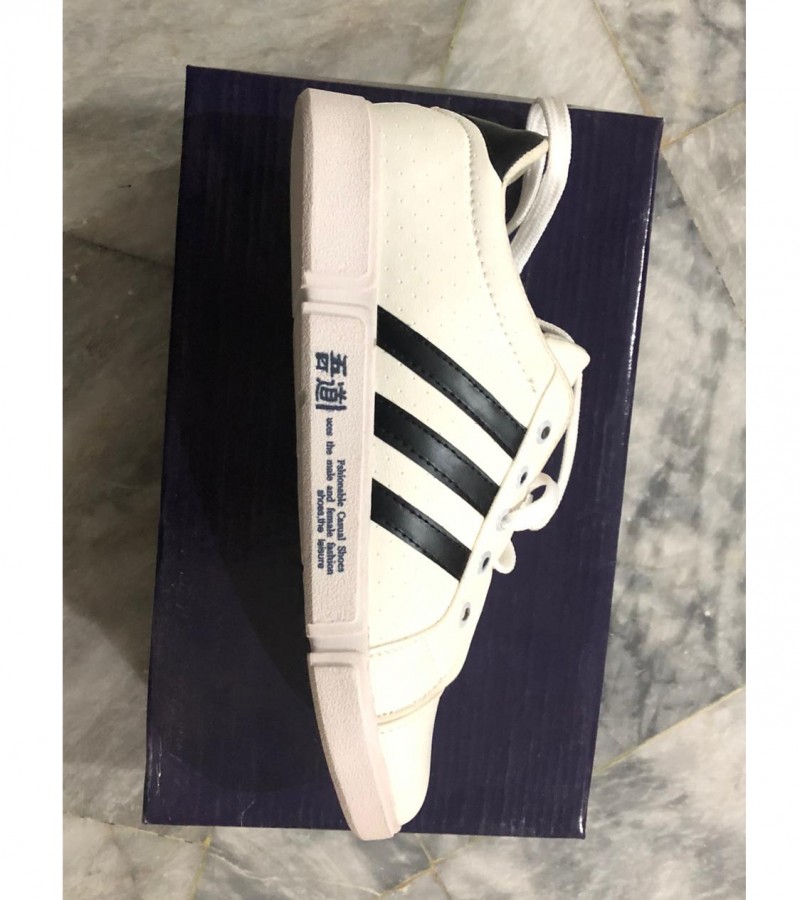 Side Multistrip Men Sneakers - Exoprt Quality ( White )