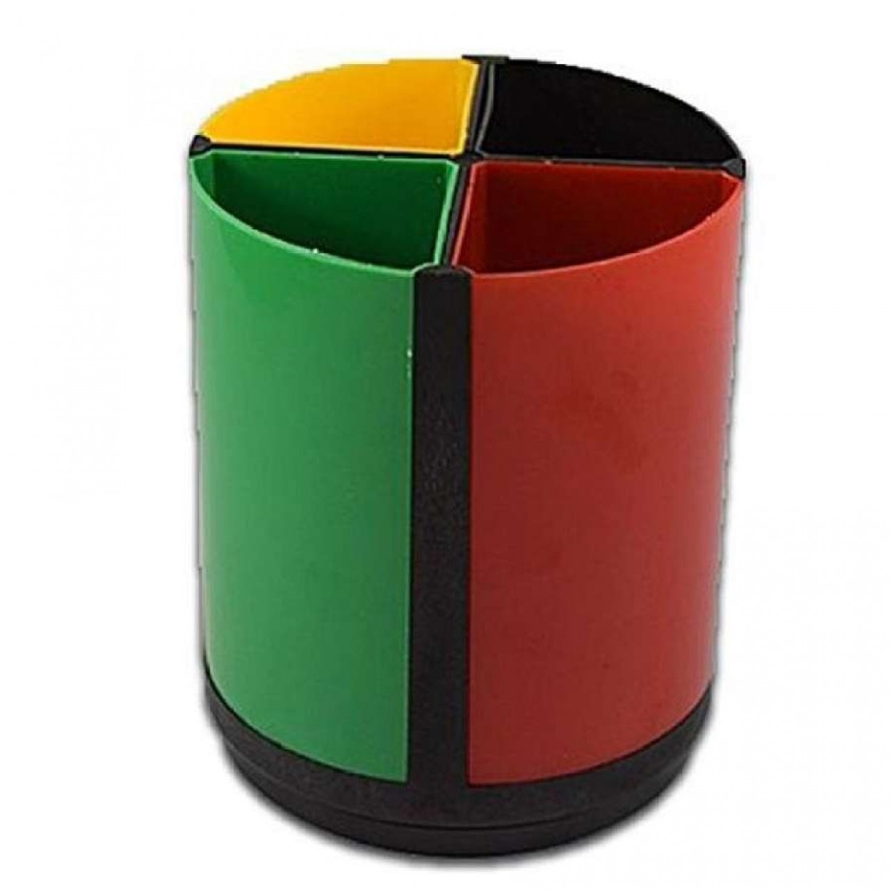Simple Revolving Pen Stand With 4 Compartments And Drawers