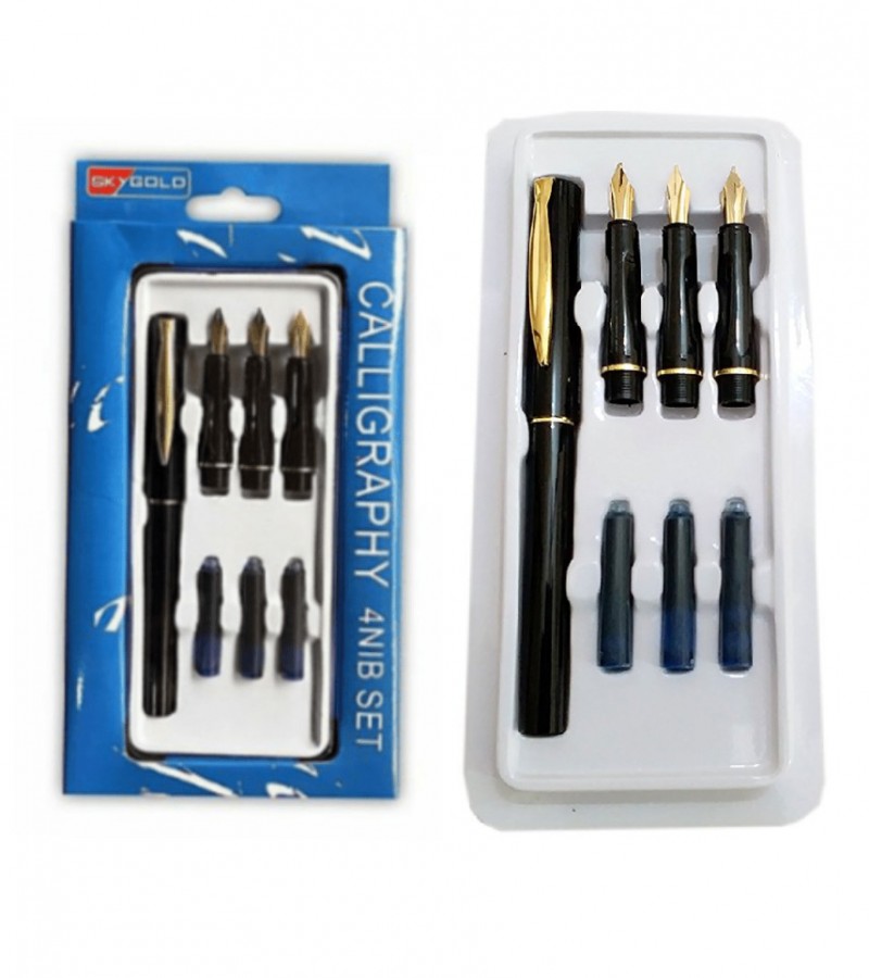 Sky Glory Calligraphy Ink Pen 4Nib Set