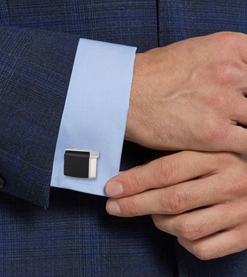 Square Shape Black Cufflinks  MC1700