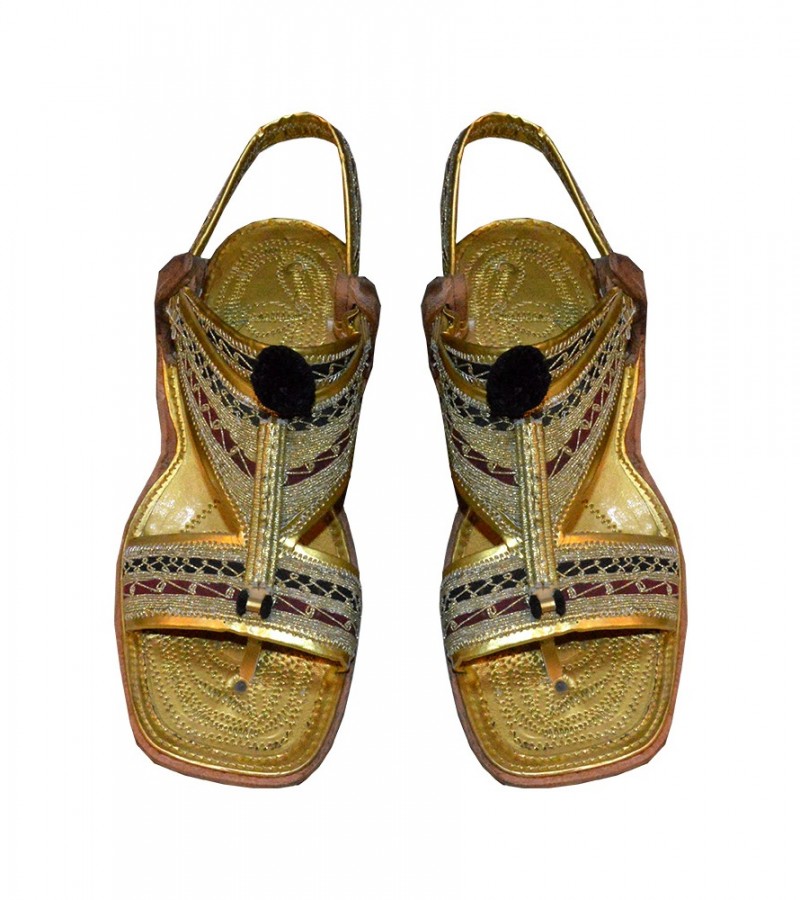 Trendy Yellow Peshawari Chappal