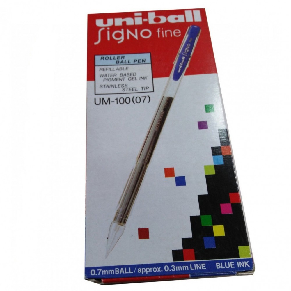 Uni-ball Signo Fine Roller Ball Point - 12 pieces - Blue