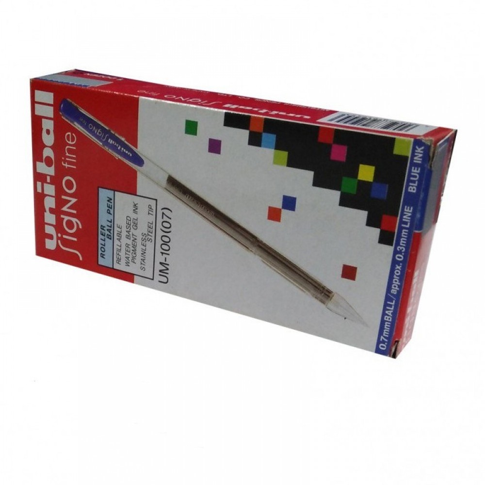 Uni-ball Signo Fine Roller Ball Point - 12 pieces - Blue