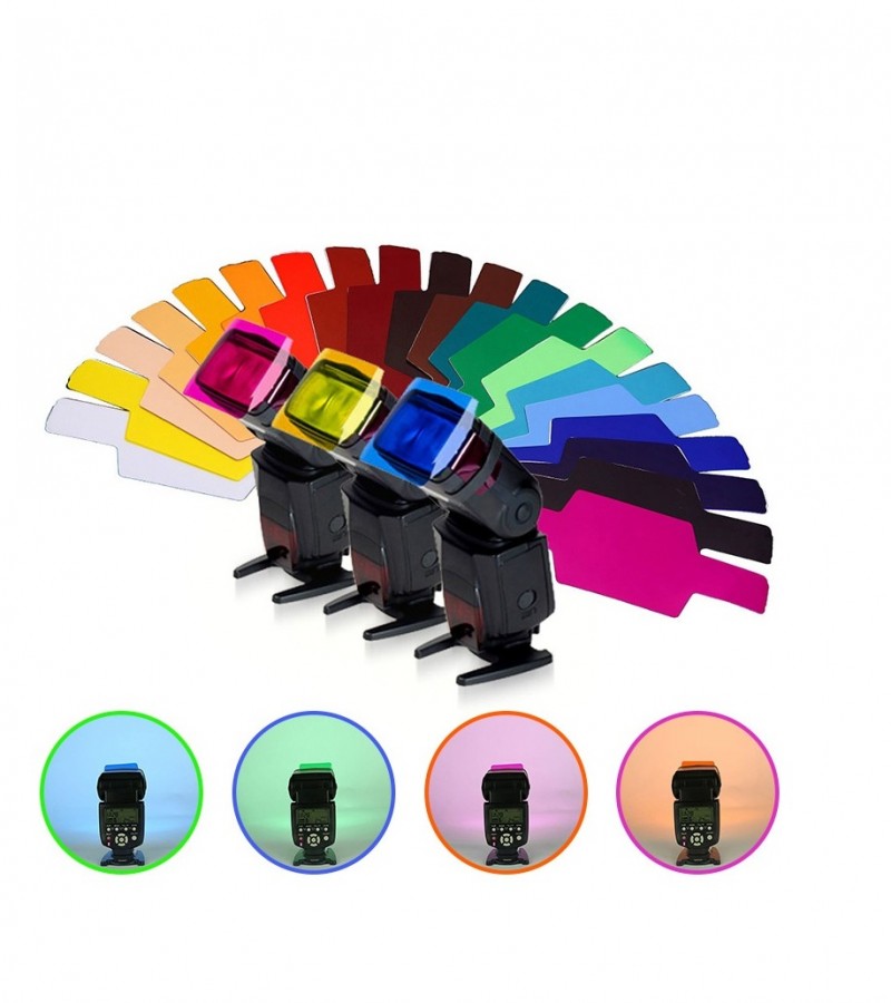 Color Card Gel Filter Flash Lighting Diffuser For Dslr Cameras & Studio Lights