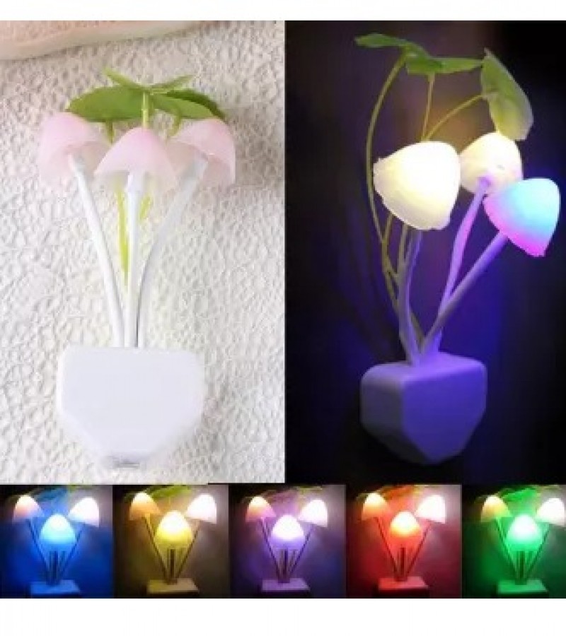 Colorful Sensor LED Mushroom Night Light 4 Inch Color Change Automatically