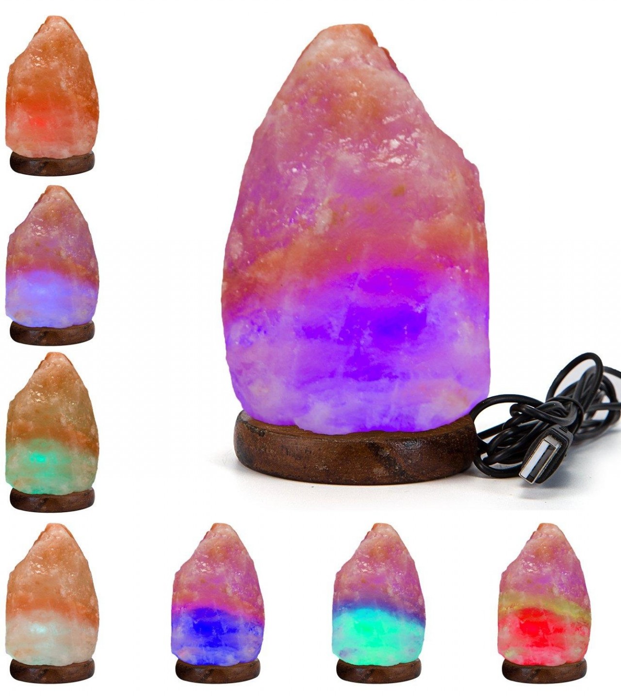 7 Color Changing USB Himalayan Salt Lamp for Home Decoration