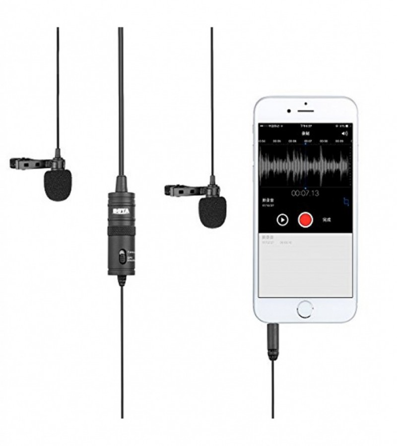 Boya BY-M1DM Dual Lavalier Universal Omni-Directional Microphone - Black
