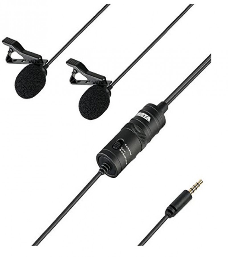 Boya BY-M1DM Dual Lavalier Universal Omni-Directional Microphone - Black
