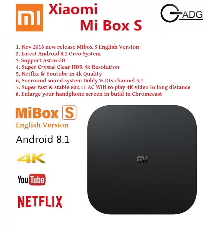 Mi Tv Box S 4K smart Tv (2GB+8GB)