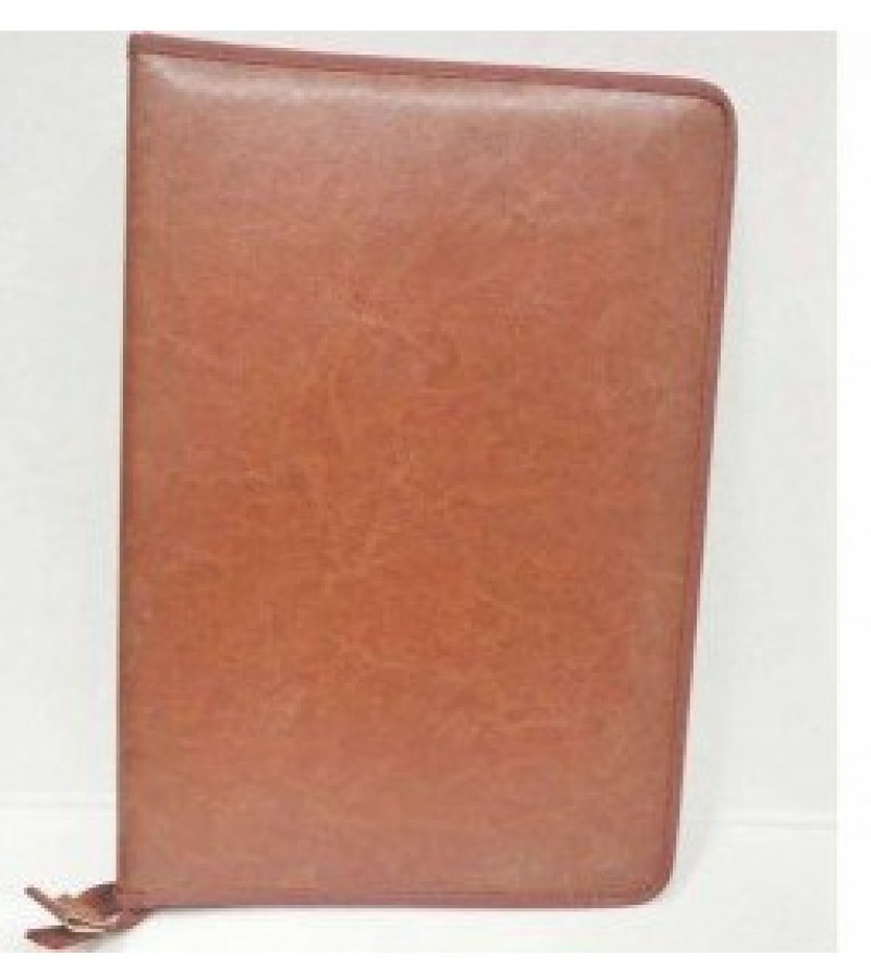Conference Zip Pad Folder for Office Use - Brown