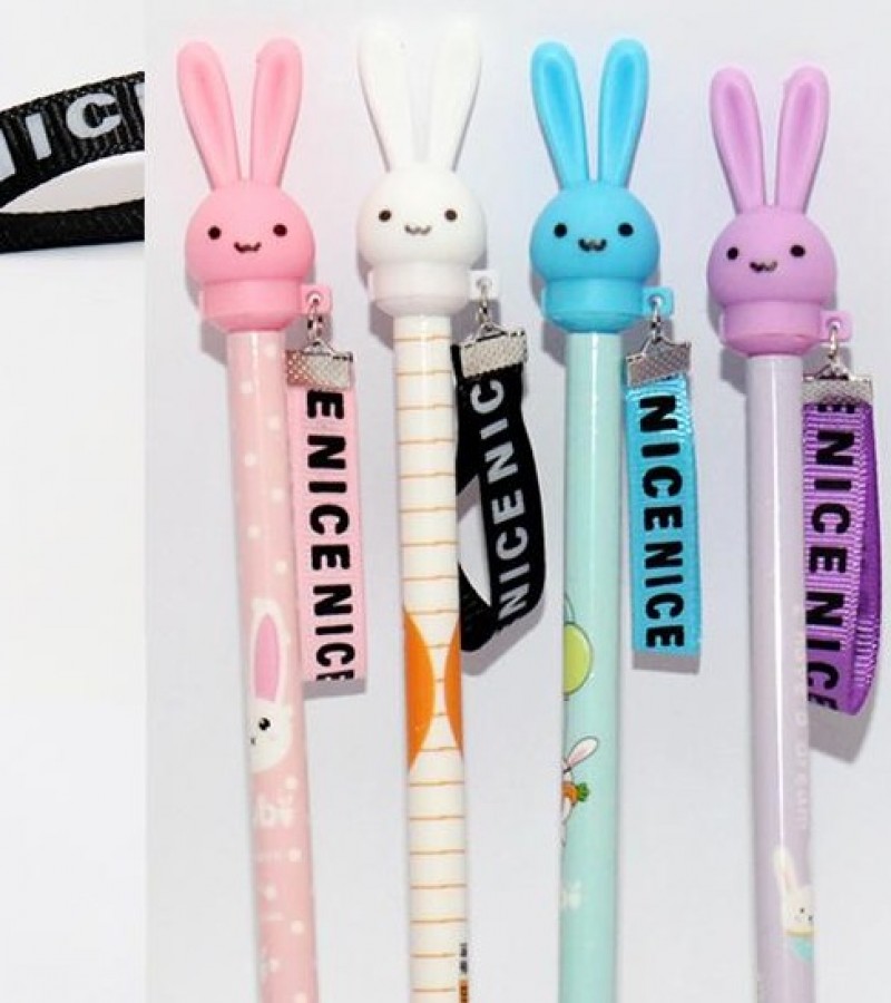 Cute Rabbit Bunny Gel Pen with Stamp for,Students,Gifts,School,Office Stationery