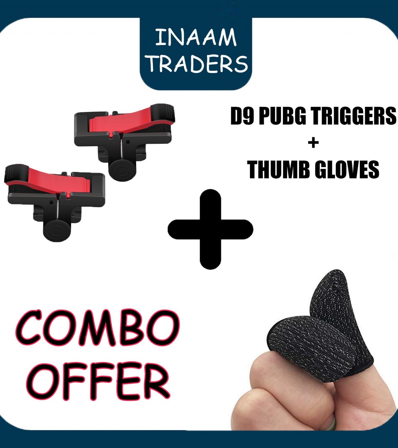 D9 Trigger Triger + Thumb Gloves Sleeves For Pubg Mobile Controller Gamepad - D9 Pubg/Fortnite
