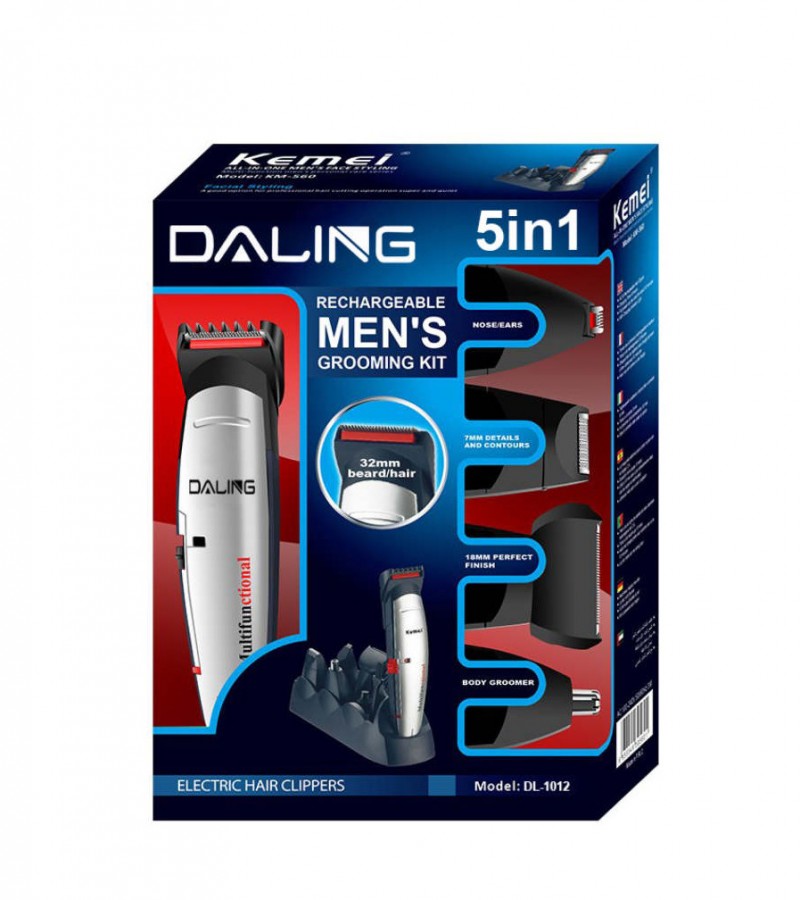DALING 5in1 rechargeable grooming kit model DL-1012 powerful electric barber hair clipper