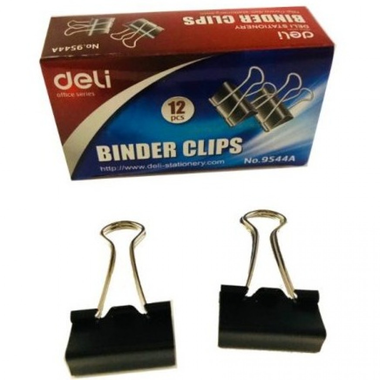 Deli Metal Binder Clips 9544A - 25mm Black - 12Pcs/Box