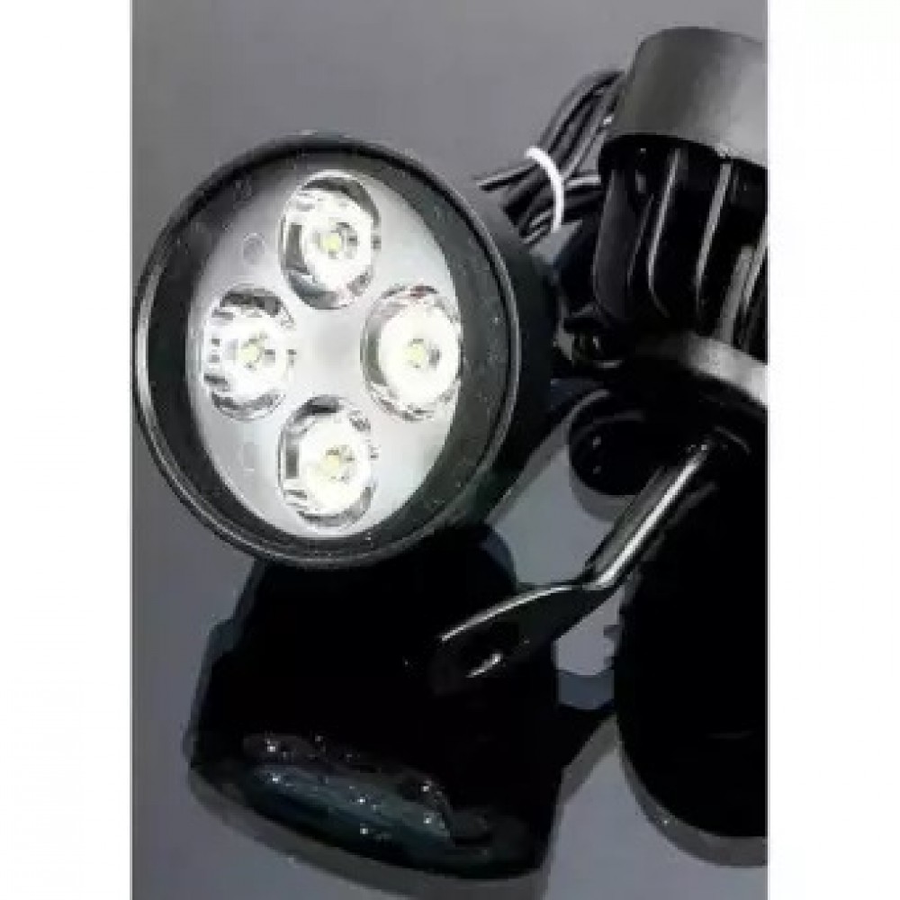 D.Light 2 PCS 12V Universal Motorcycle 4 LED Rearview Mirror Fog Light