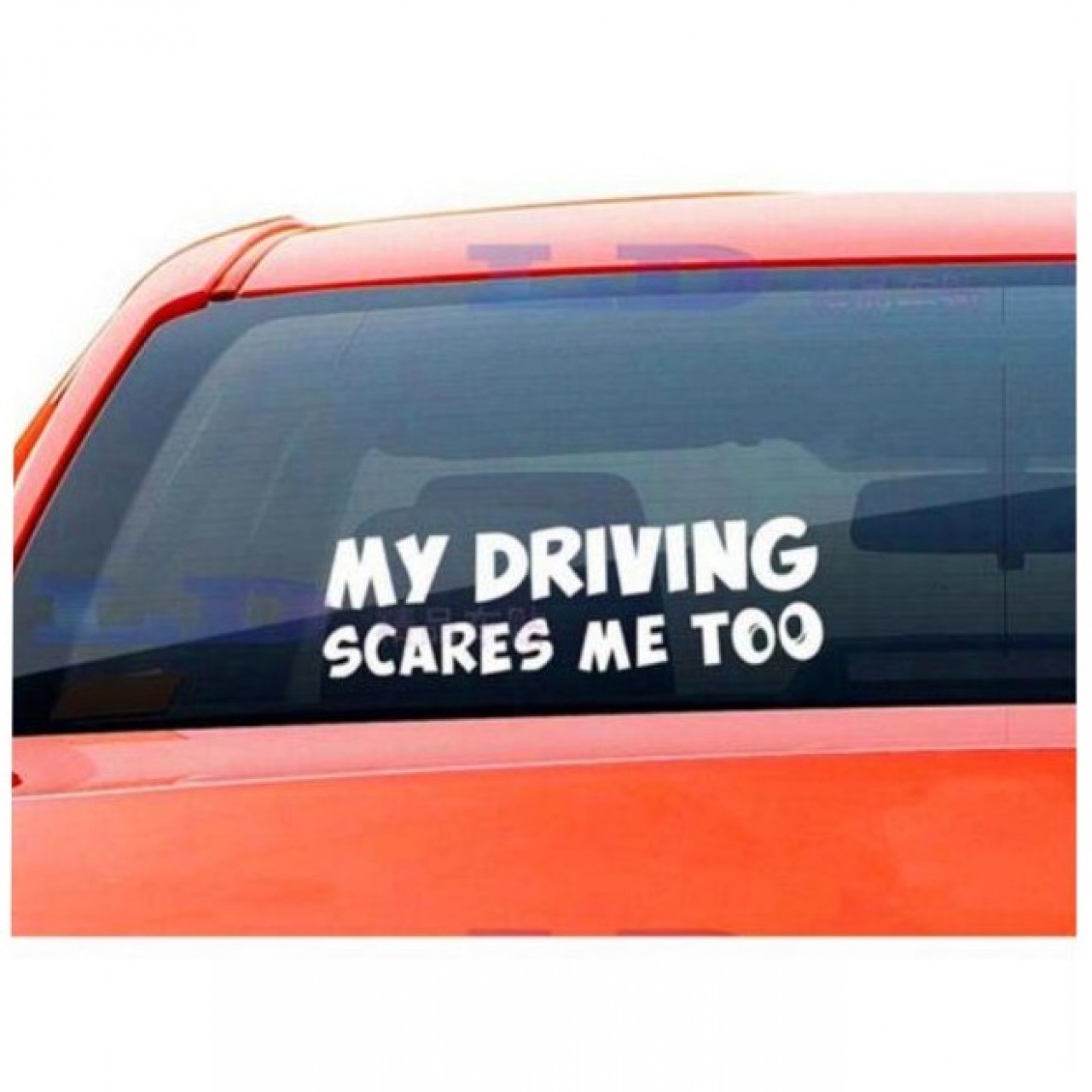 Driving Scares Me Too Auto Car Trunk Thriller Rear Window Body Stickers