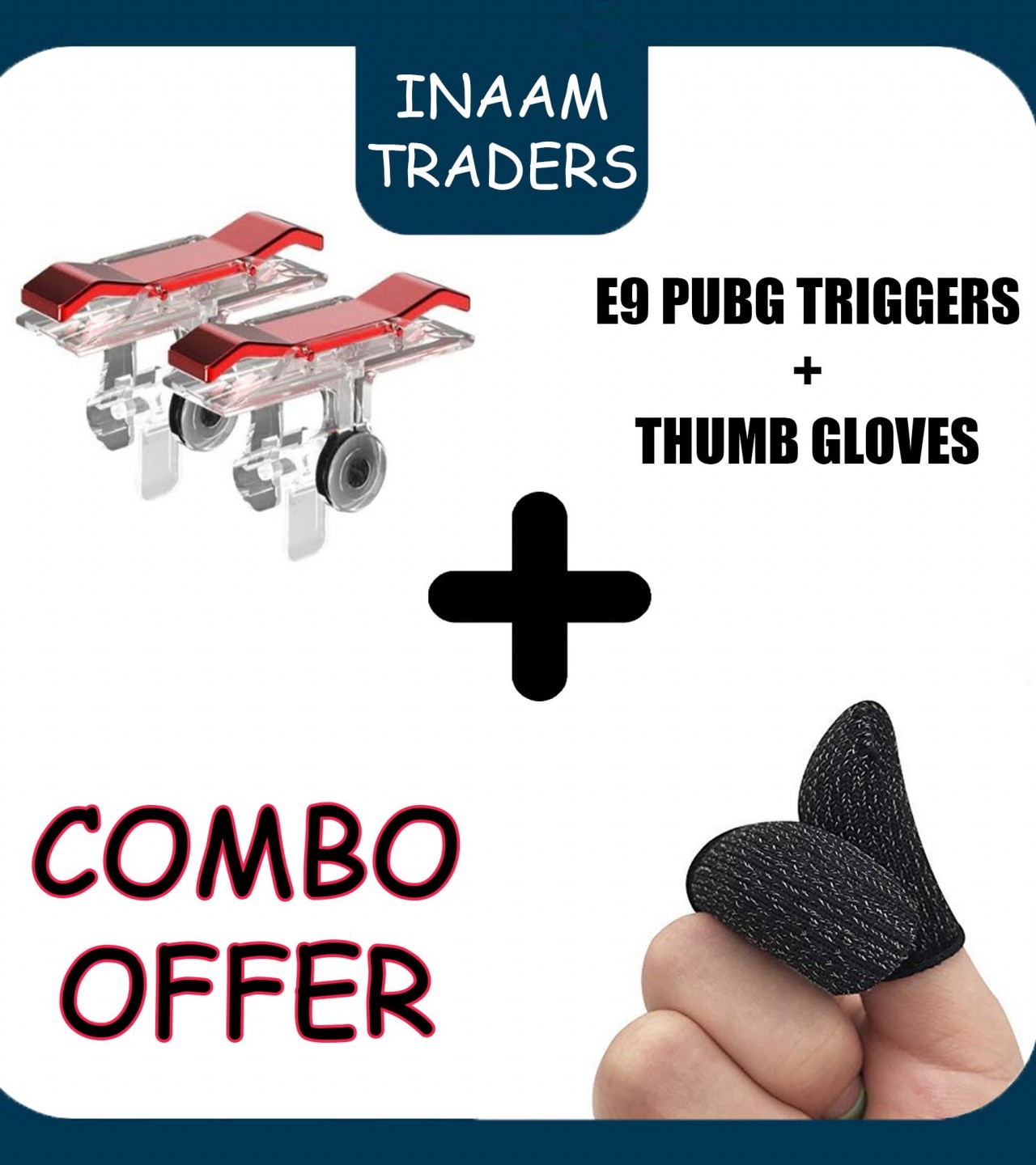 E9/D9/R11 PUBG Triggers + Thumb Gloves Sleeves for PUBG Mobile-(COMBO OFFER) - PUBG Accessories