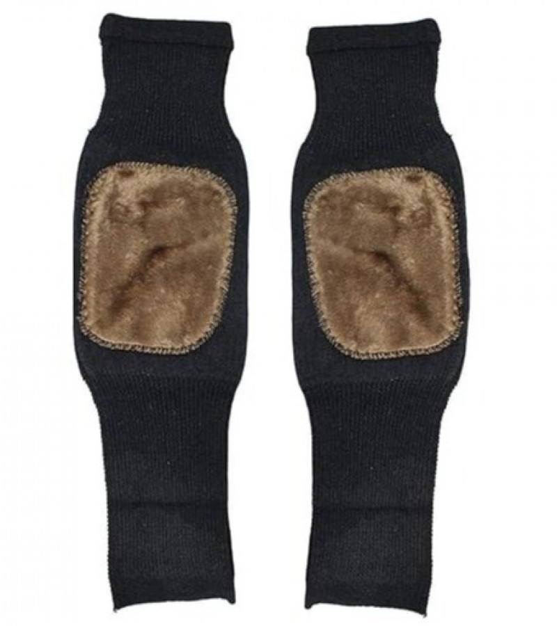 Knee Warmer - Woolen Blend Thermal Leg Warmers - 1 Pair Knee Pad - Unisex Elastic Knee Brace - Knee Pads For Men & Women - Breathable Knee Pads