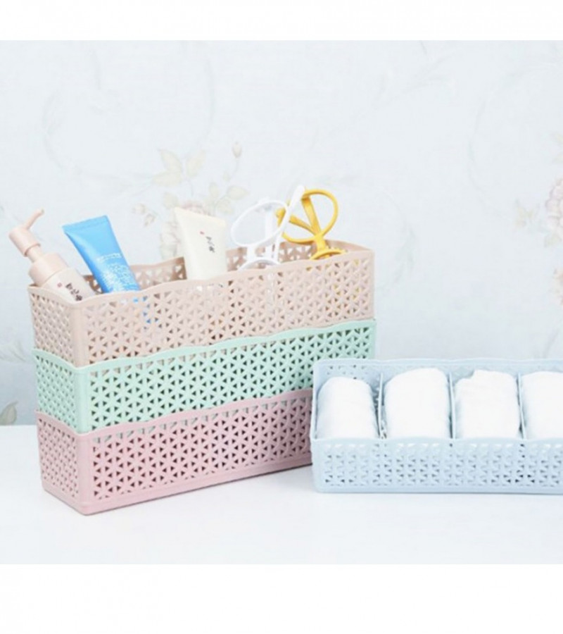 1pc 5 Grids Plastic Organizer Storage Box - Sock Organizer - Bra Organizer - Underwear Organizer - Undergarment Storage - Plastic Drawer Dividers