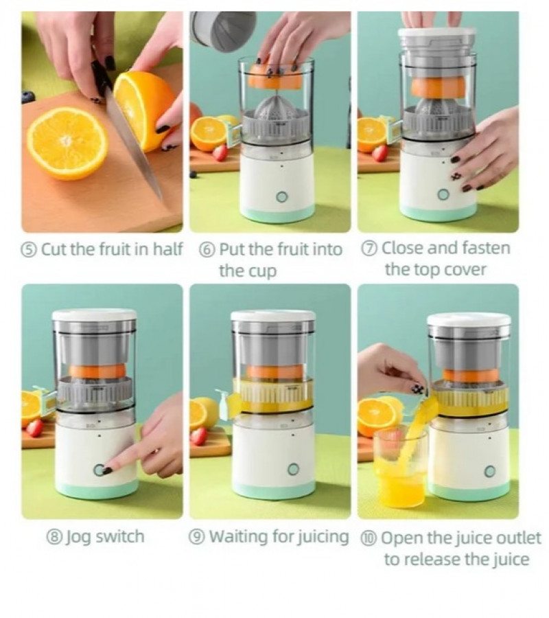 Citrus Juicer - Juicer Machine Mini - Juicer - Portable Electric Juice Maker Machine - Juice Blender Machine - Wireless USB Rechargeable Juice Blender
