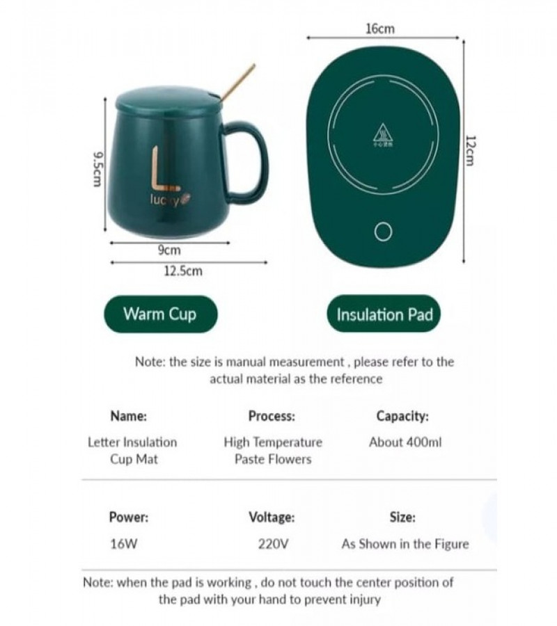 Coffee Mug Warmer - USB Electric Coffee Mug Warmer with Mug, Spoon & Lid - Coffee Set - Portable Ceramic Cup Warmer - Coffee Mugs for Girls