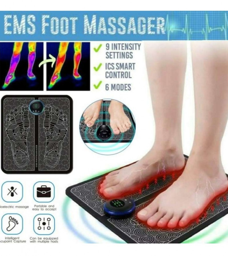 Foot Massager - Foot Relaxant - Electric Foot Pain Relief Pad - Muscle Stimulation Foot Pain Relief - Ems Foot Massager Pad - Mini Massager