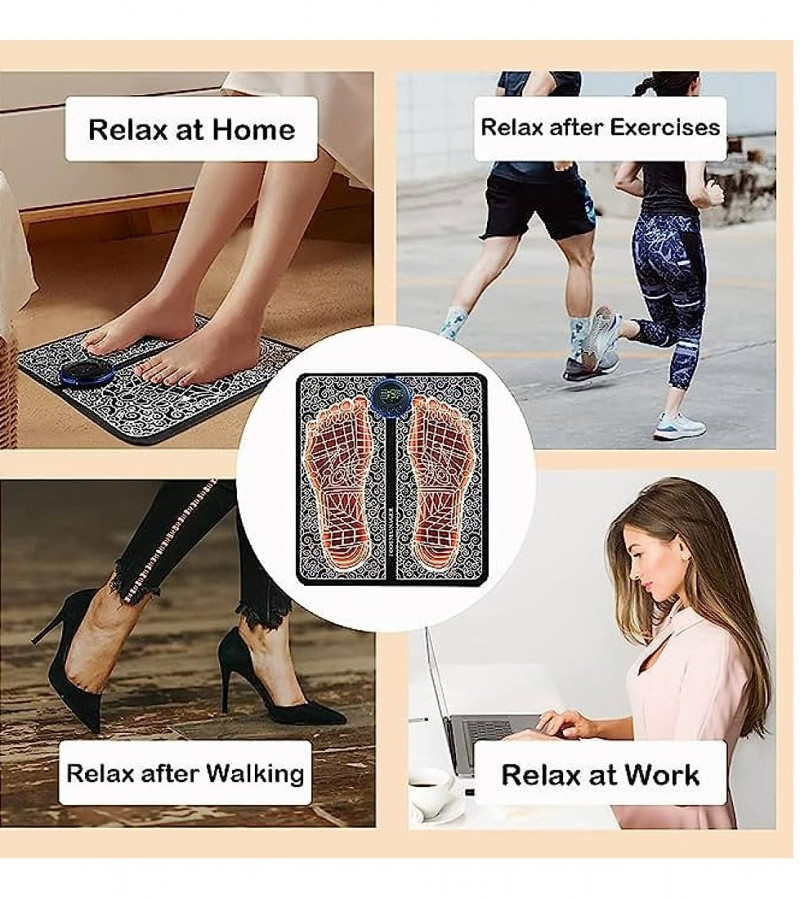 Foot Massager - Foot Relaxant - Electric Foot Pain Relief Pad - Muscle Stimulation Foot Pain Relief - Ems Foot Massager Pad - Mini Massager