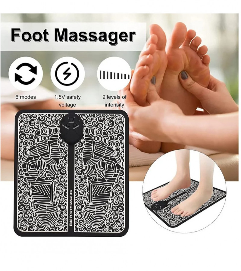 Foot Massager - Foot Relaxant - Electric Foot Pain Relief Pad - Muscle Stimulation Foot Pain Relief - Ems Foot Massager Pad - Mini Massager