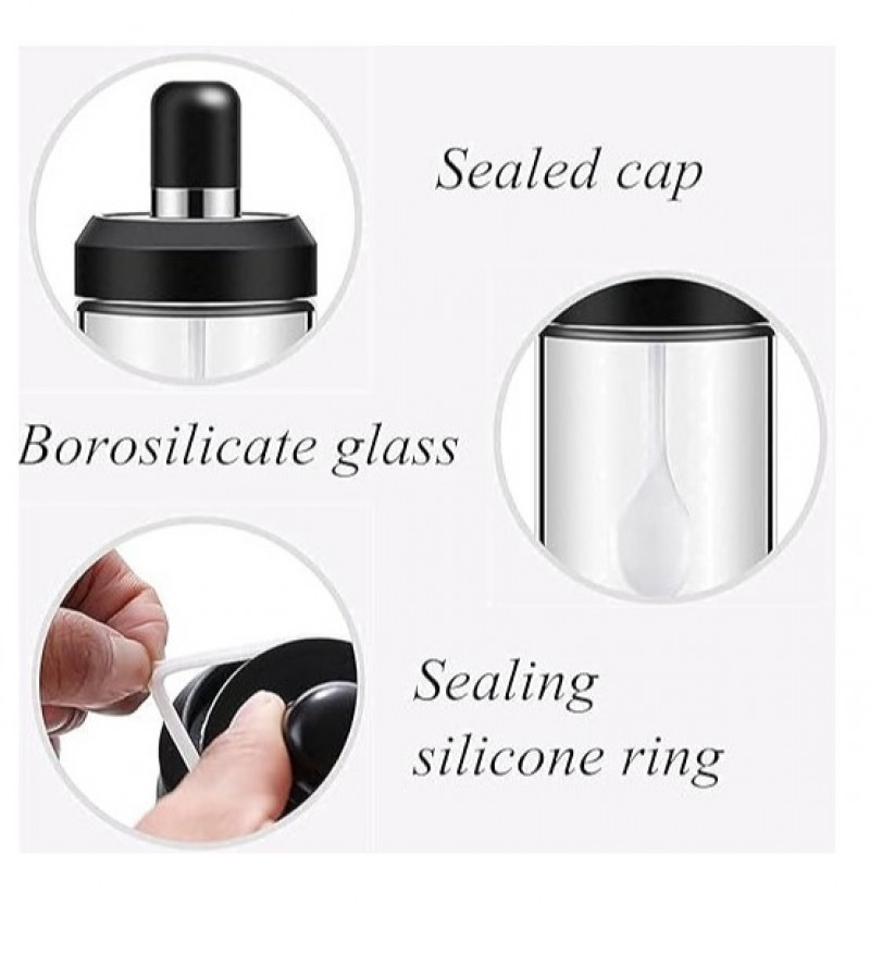 Honey Dispenser - Multipurpose Airtight Jar - Glass Jar - Glass Dispenser Perfect for Honey & Jam - Honey Spoon - Honey Jar with Spoon