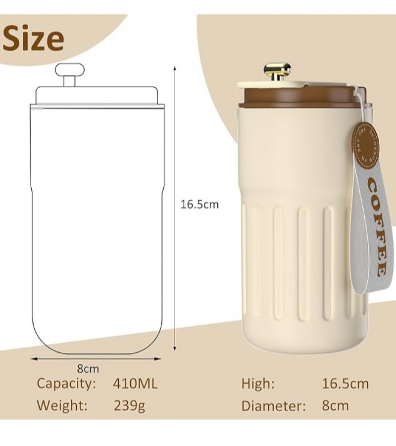 Coffee Mugs - 450 ml Temperature Coffee Mug - Insulated Mug - Stainless Steel Coffee Cup - Thermos - Hot & Cool Vacuum Insulation Coffee Mug