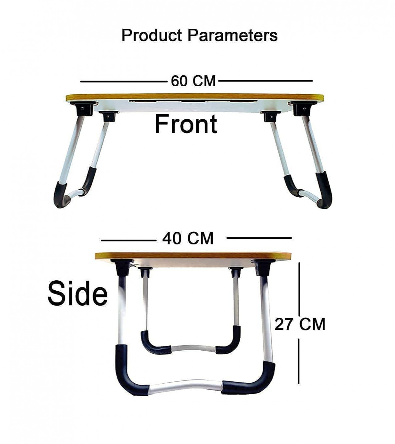 Laptop Table - Wooden Gaming Laptop Table for Bed - Wooden Study Table with Inbuild Tablet & Cup Holder Slot, Foldable Stand Ergonomic Portable Design