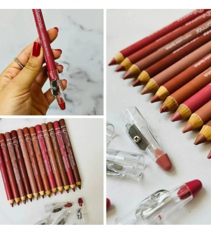 Lipstick Pencil Pack Of 12 - Matte Nude Colors Lip Liners - Thick Pigmented Lip Pencils Lipstick - Waterproof Lip Liner Lip Pencils