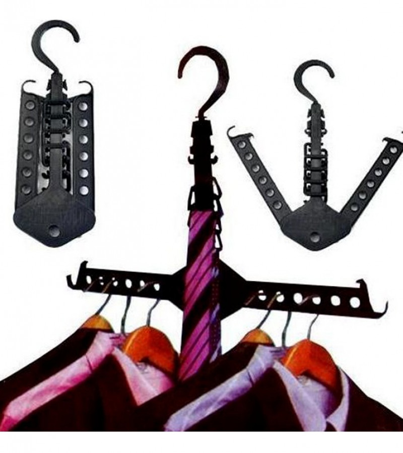 Magic Hanger - Multipurpose 9-Hole Space Saving Closet Organizer - Plastic Magic Hangers - Multi-Function Folding Hanger - Space Saving Hangers