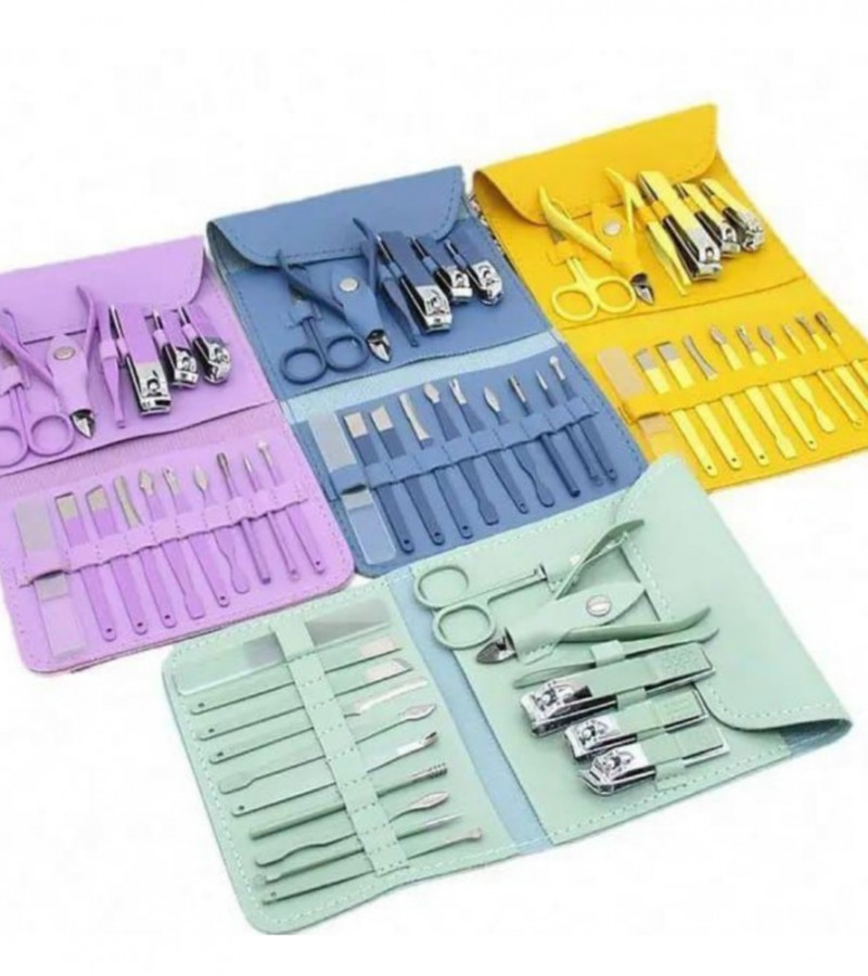 Manicure Pedicure Grooming Kit - Professional 16pcs Manicure Set - Stainless Steel Nail Clipper Set - Nail cutter set, Nails Clipper, Nails tool Set