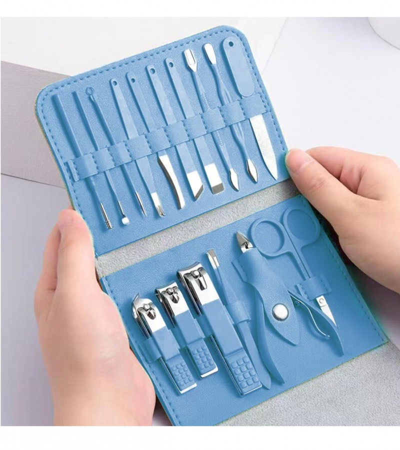 Manicure Pedicure Grooming Kit - Professional 16pcs Manicure Set - Stainless Steel Nail Clipper Set - Nail cutter set, Nails Clipper, Nails tool Set