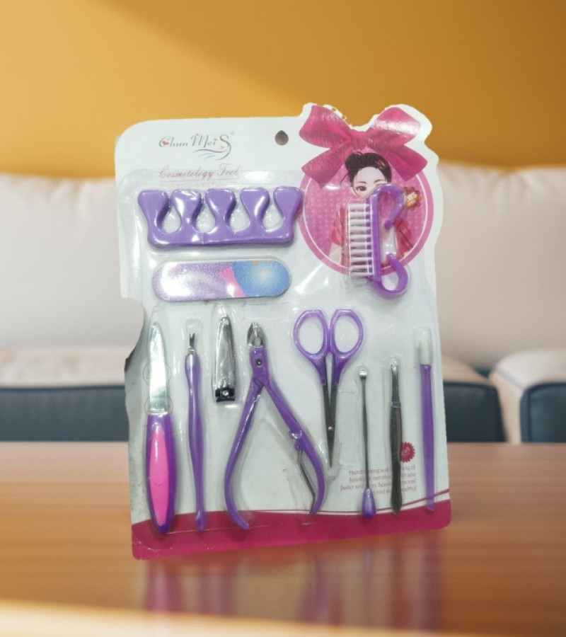 Manicure Pedicure Kit - 11 pcs New Manicure Nail Clippers Pedicure Set - Cuticle Grooming Kit Tools - Manicure Pedicure Nail Clippers Cleaner Set