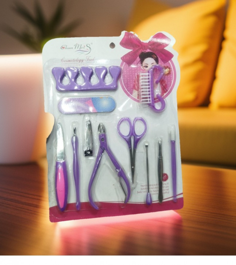 Manicure Pedicure Kit - 11 pcs New Manicure Nail Clippers Pedicure Set - Cuticle Grooming Kit Tools - Manicure Pedicure Nail Clippers Cleaner Set